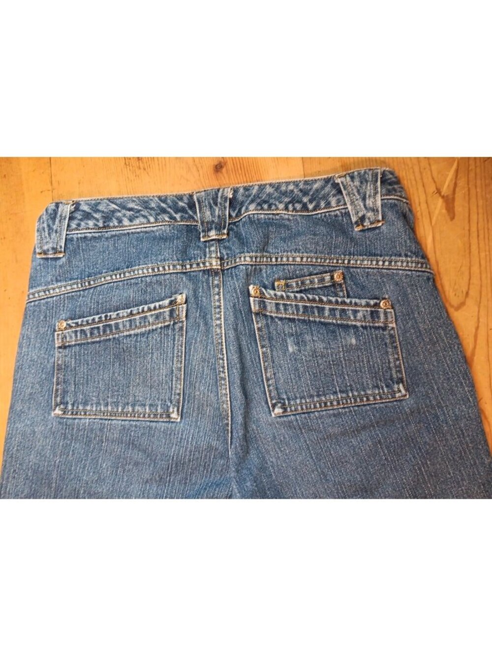 Vtg Faded Glory Utility Capri Jeans Womens 8 Medium Wash Denim Pockets Cotton - Picture 5 of 7